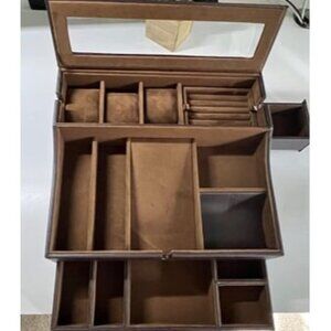New Mens Valet Box Organizer, Large Leather Valet Tray for Men, Mens Valet Tray